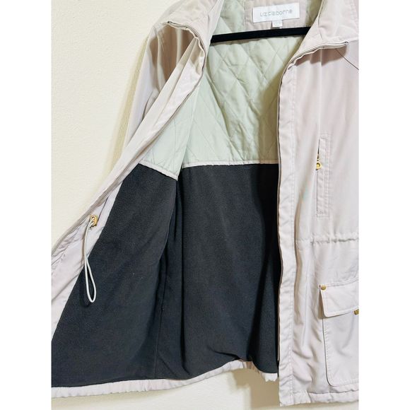 Liz Claiborne Women's Lined Full Zip Multi Pocket Drawstring Jacket No Hood SZ L - Picture 3 of 5